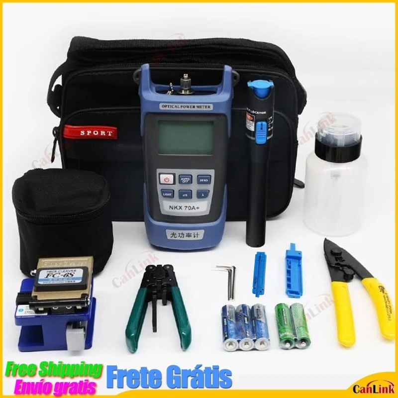 High precision FTTH Fiber Optic Tool Kit with Fiber Fibra Optica Power Meter and 10mW Visual Fault Locator FC-6S FTTH tool