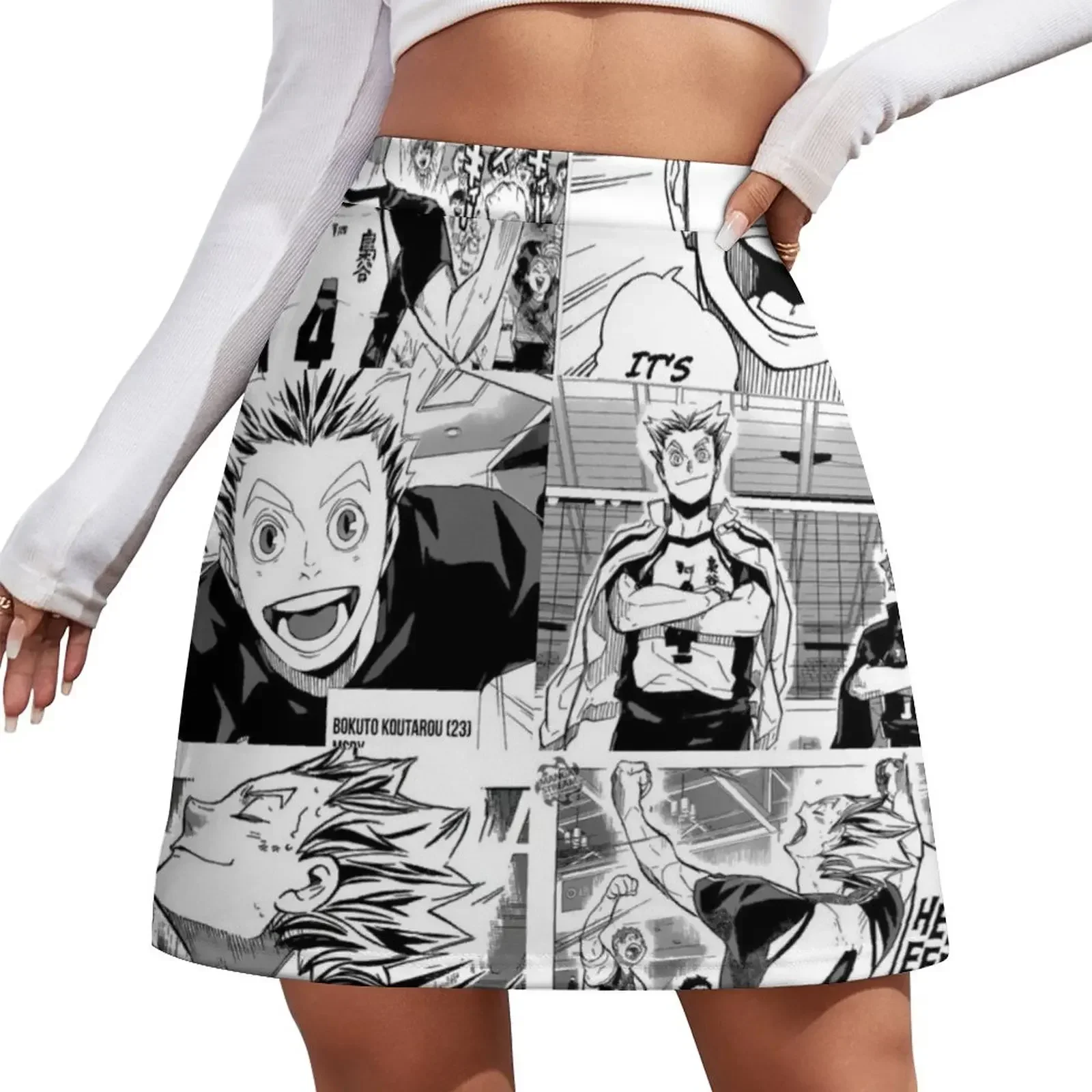 Мини-юбка Bokuto Collage женское платье женская одежда лето 2024 новинки