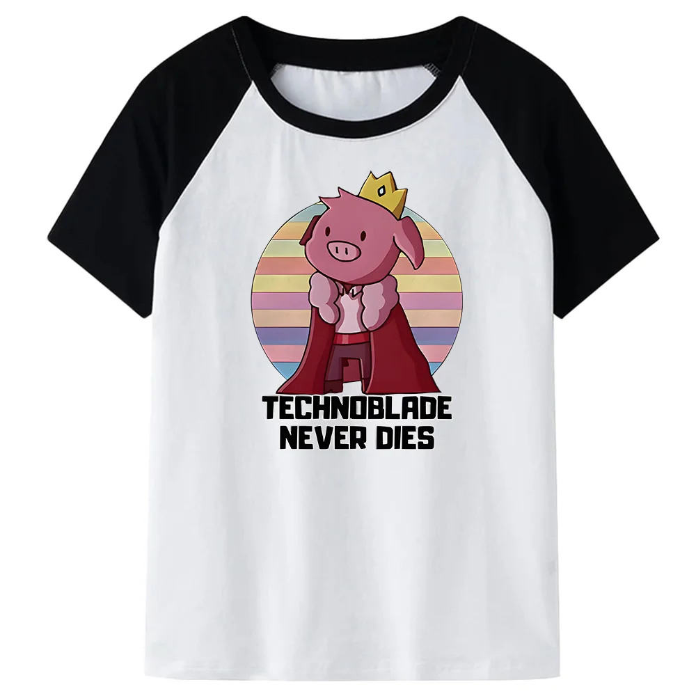 Dream SMP Tshirt Technoblade Never Dies T-Shirt Girls Shirt Children's Casual Short Sleeve Kids 100% Cotton Top Boys Graphic Tee