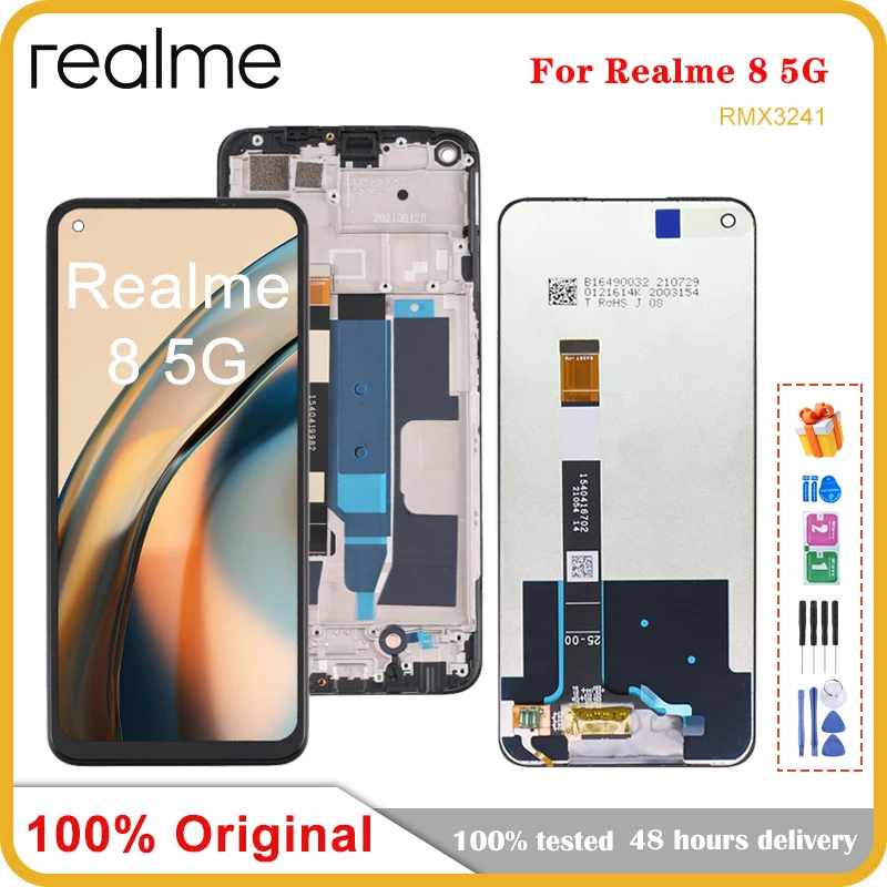 

6.5" Original For OPPO Realme 8 5G RMX3241 LCD Display Touch Screen Digitizer Assembly Repair Parts For Realme 8 5G LCD Uniaux