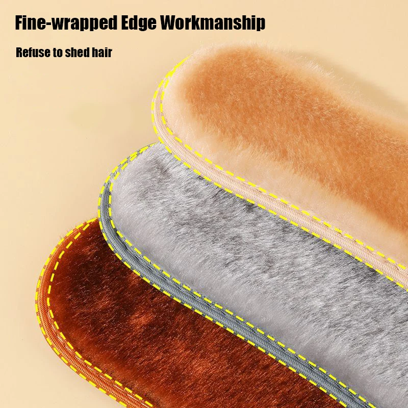 Thermal Felt Insoles Thicken Warm Heated Insoles for Men Women Winter Shoes Breathable Snow Boots Imitation Rabbit Shoe Pads
