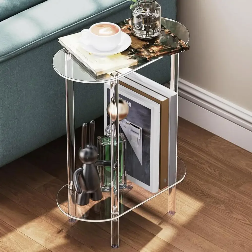 Sofa Table Side Transparent Tea Tables Auxiliary Acrylic Storage Cabinet Nightstands Coffee For Home Decor