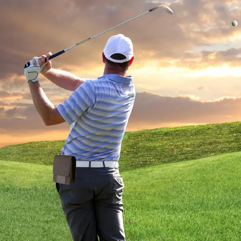 Golf Rangefinder Case PU Golf Rangefinder Hard Shell Case Range Finder Carry Bag With Magnetic Closure Rangefinder Waist Bag