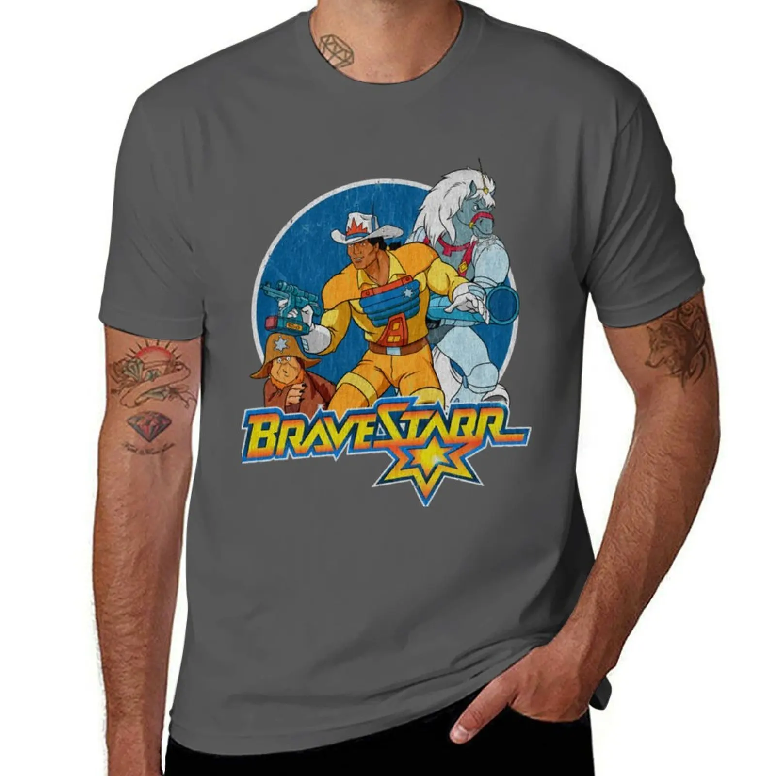 Фото Футболка Bravestarr, хлопковые футболки, футболка высокого качества, мужская повседневная футболка №1
