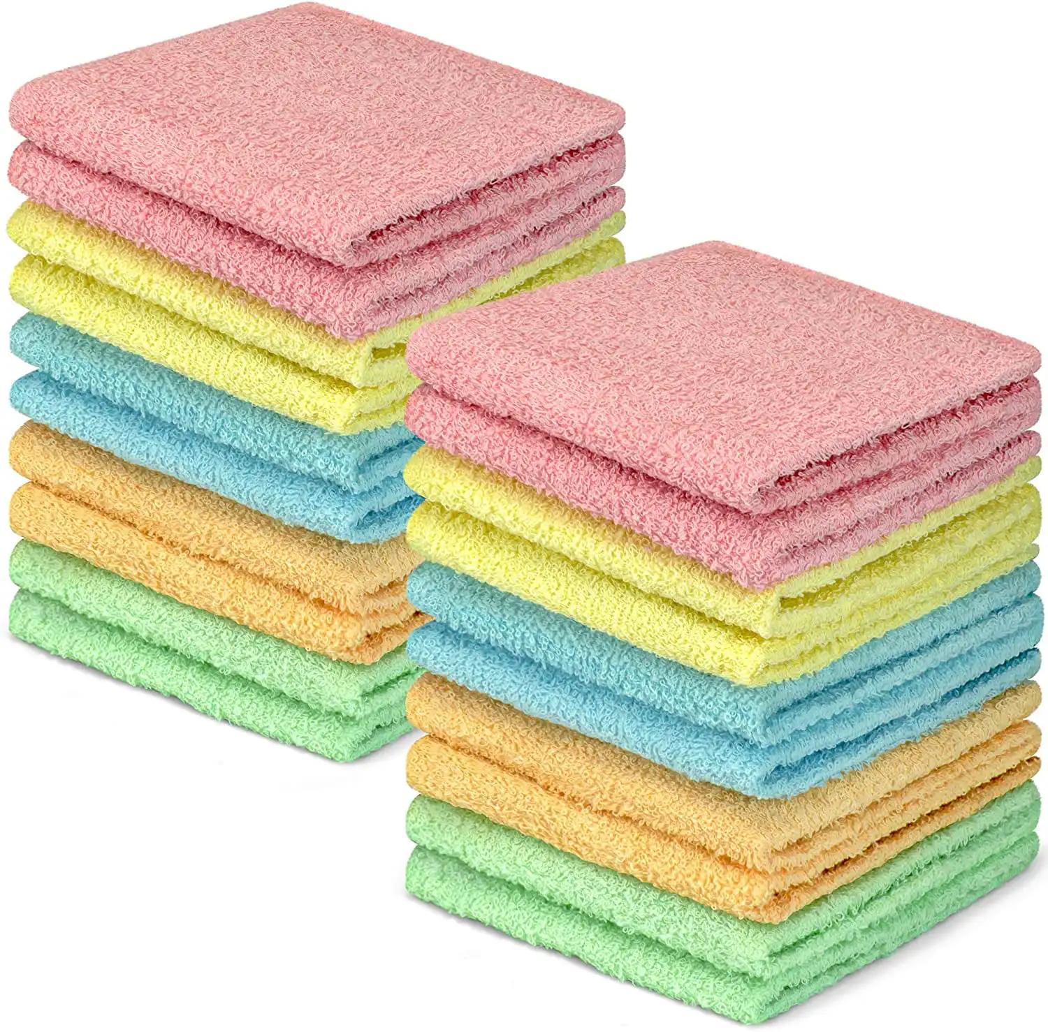 

20 Pack 100% Cotton Wash Cloth 12 x 12 inch Pastel Colors