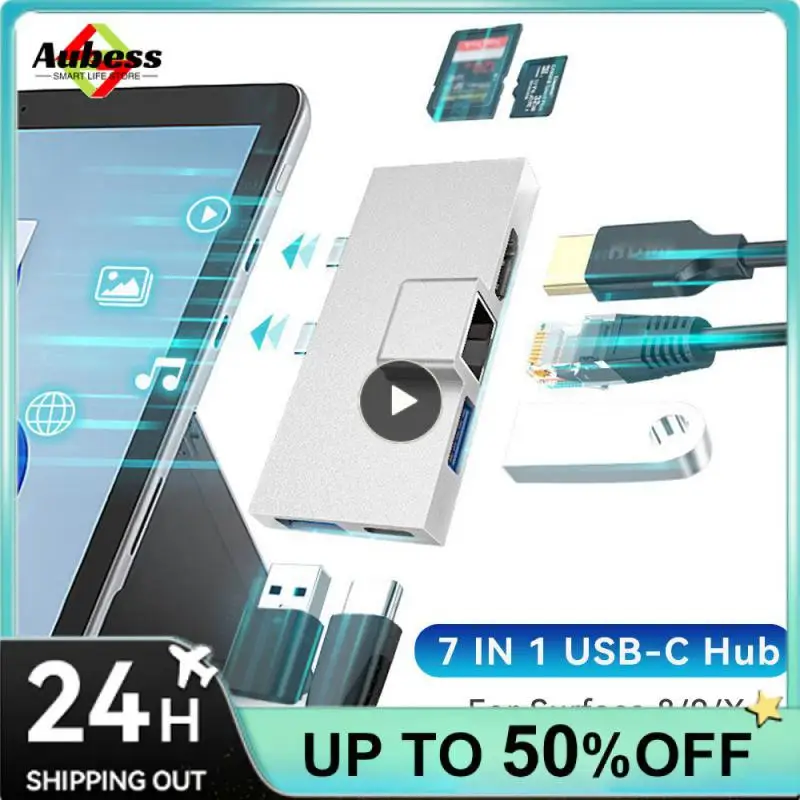 

7-in-1 7-in-1 Docking Station Dual Type-c Int For Surface X/8/9 Docking Station HDMI-compatible 3840*2160 Usb3.0 Hub