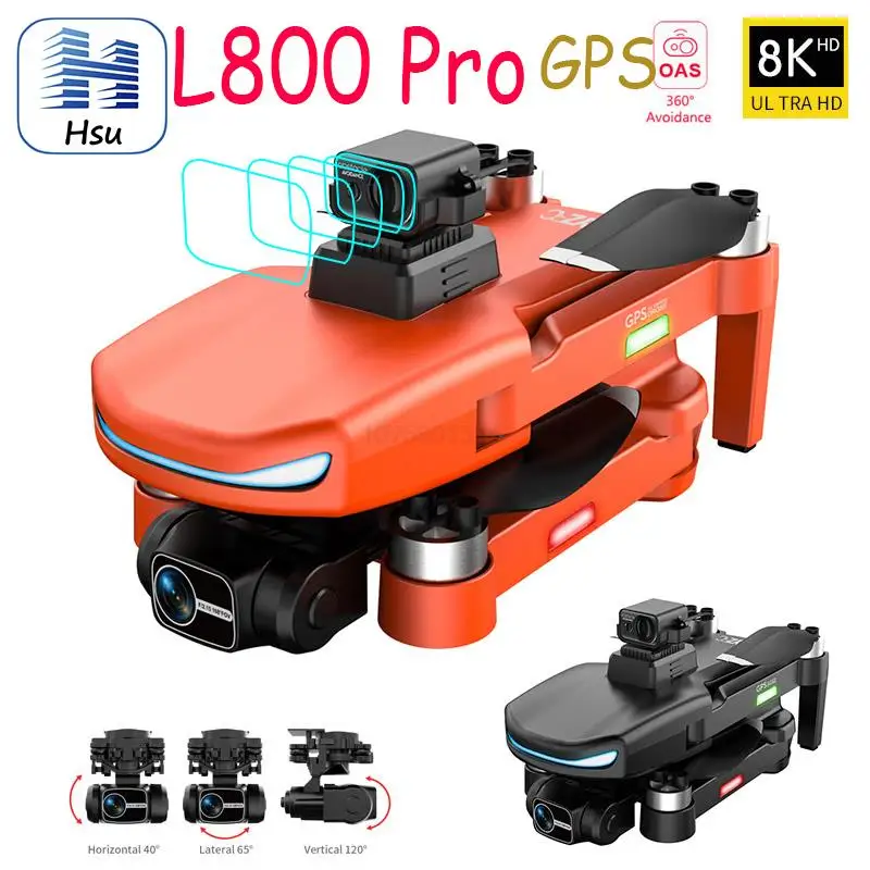 

L800Pro GPS Drone 4K 8K Professional HD Camera Dron 3-axis Anti-shake Gimbal Avoidance Brushless Motor Foldable Quadcopter 1200M
