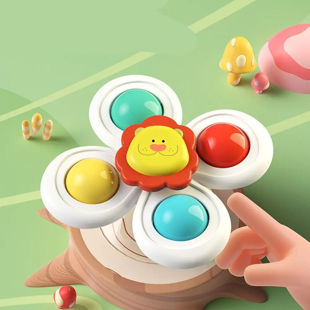 

3pcs Pinwheel Suction Cups Spinning Toys Creative Dinosaur Plastic Rotating Rattle Baby Bath Toys Mushroom Children