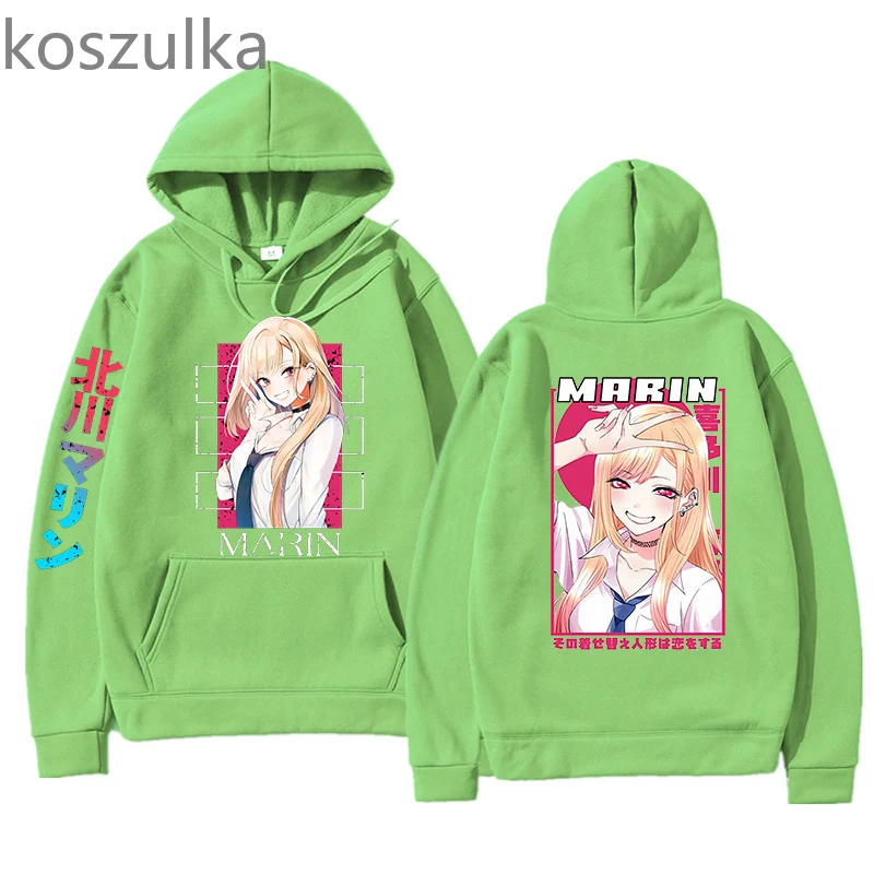 Толстовка с капюшоном и длинным рукавом принтом аниме My Dress-Up Харадзюку |