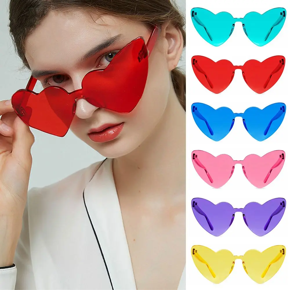 

Cosplay Party Eyewear Thick Heart Sunglasses Heart-Shaped Sunglasses Women Shades Love Heart