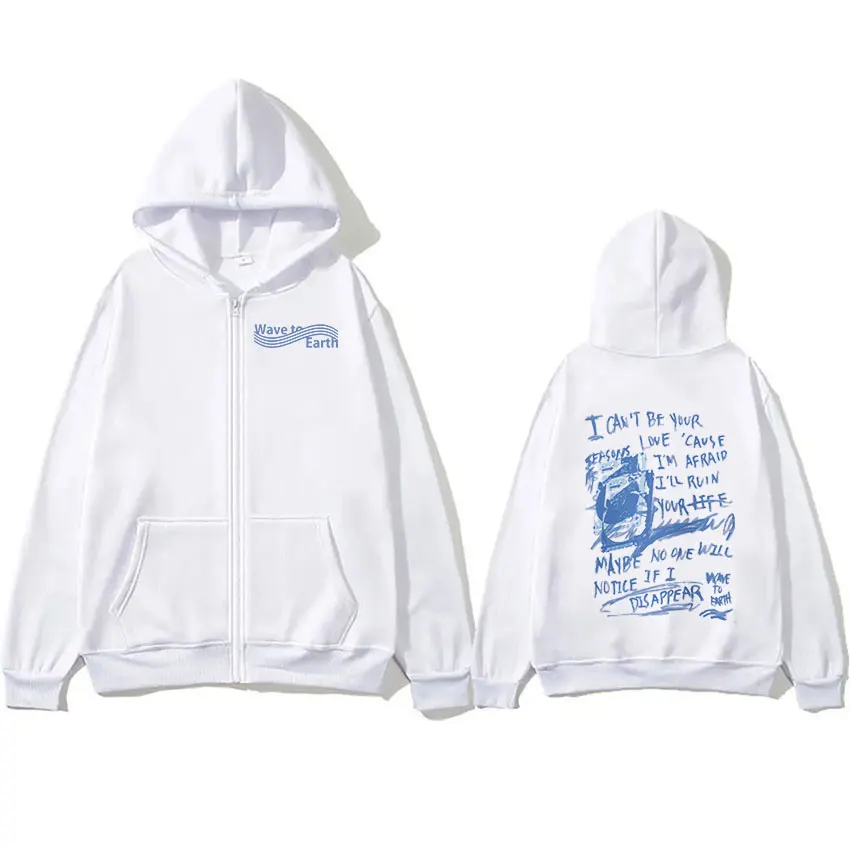 Толстовка с принтом на молнии в стиле ретро Wave To Earth Tour 2024 мужская и женская