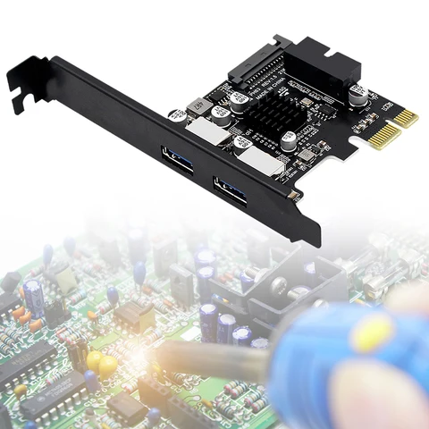 Карта расширения USB 3.0 PCI-E 5 Гбит/с PCI-e USB3.0 Адаптер контроллера-концентратора SATA 15-контактный порт питания для настольных ПК с ОС Windows/Linux
