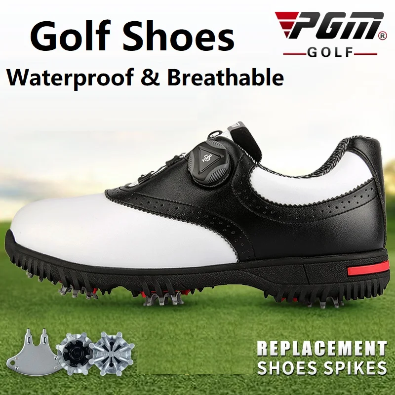 PGM Men Golf Shoes Waterproof Quick Lacing Sports Shoes Rotating Buckles Anti-slip Sneakers Multifunctional Golf Trainers