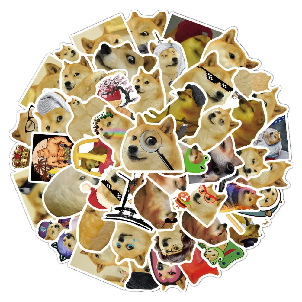

10/30/50PCS Funny Doge Meme Series Stickers for Luggage Laptop IPad Journal Guitar Phone Case Waterproof Stickers Wholesale