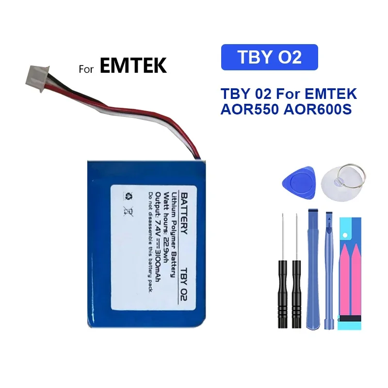 Сменный аккумулятор TBY 02 емкостью 3100 мАч для EMTEK AOR550 AOR600S AOR500s