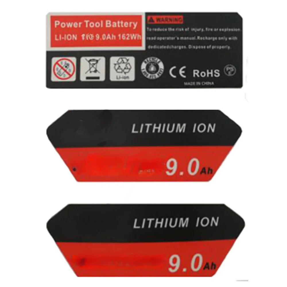 2 Sets Li-ion Battery 3Ah 6Ah 9Ah Sticker Label Model Number