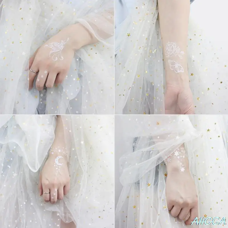 

1PC/20pcs/set Cute Animal Temporary Tattoos Transfers Dog Unicorn White Lace Mandala Art Body Last 3-5 Days New