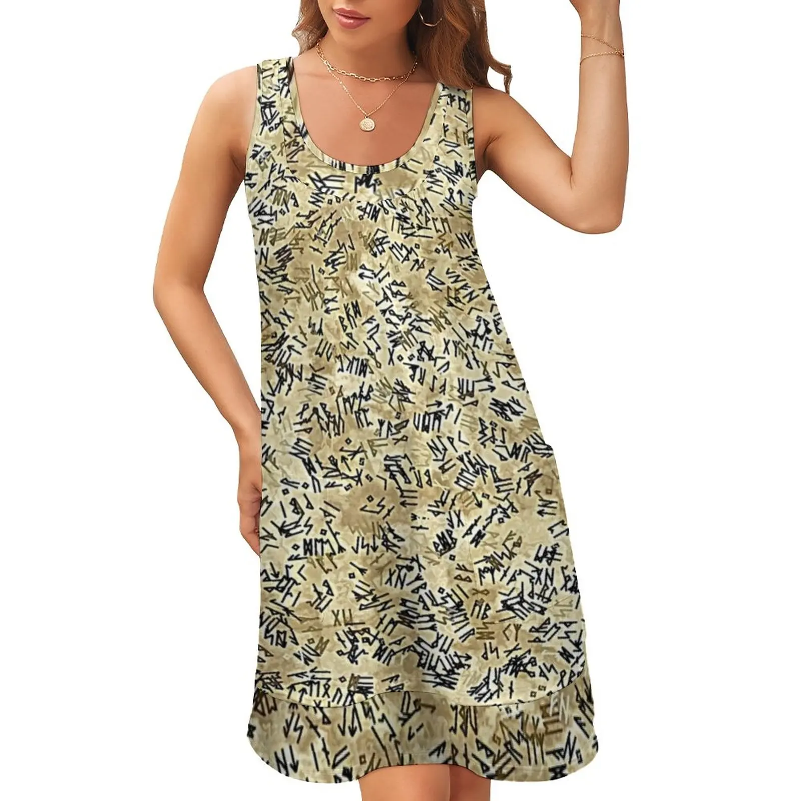 

Abstract Letters Print Dress Endless Chatter Patchwork Trendy Dresses O Neck Streetwear Casual Dress Vestidos Birthday Present