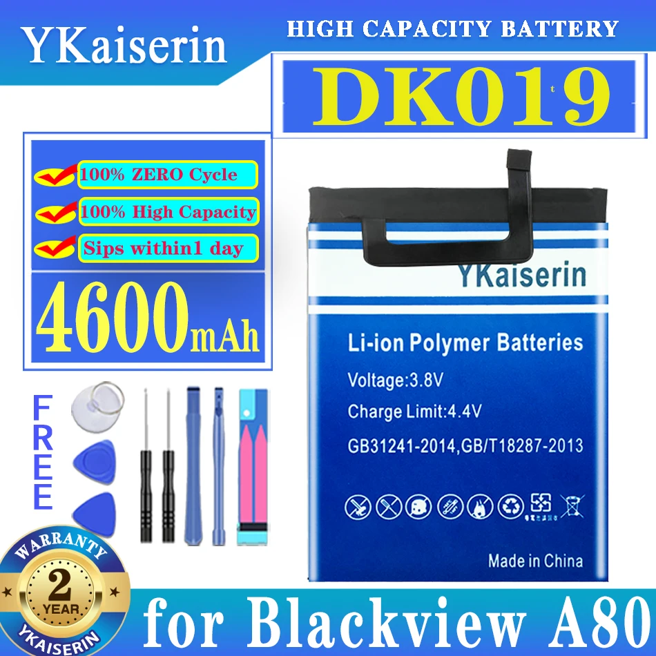 

YKaiserin Battery for Blackview A80 A80s 4600mAh Rechargeable DK019 Batteries + Free Tools