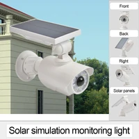 solar motion sensor light simulation monitoring camera spotlight outdoor waterproof garden yard wall fence solar security light