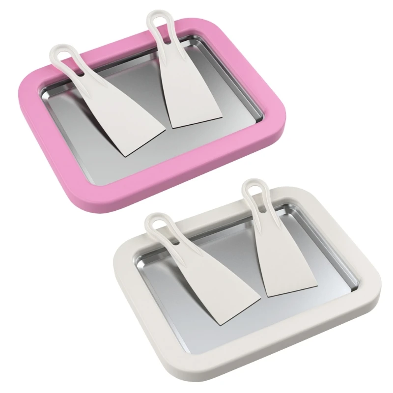 DIY Frozens Treats Machines Неэлектрическая сковорода для мороженого 2 Scrapers Ice Cream Maker