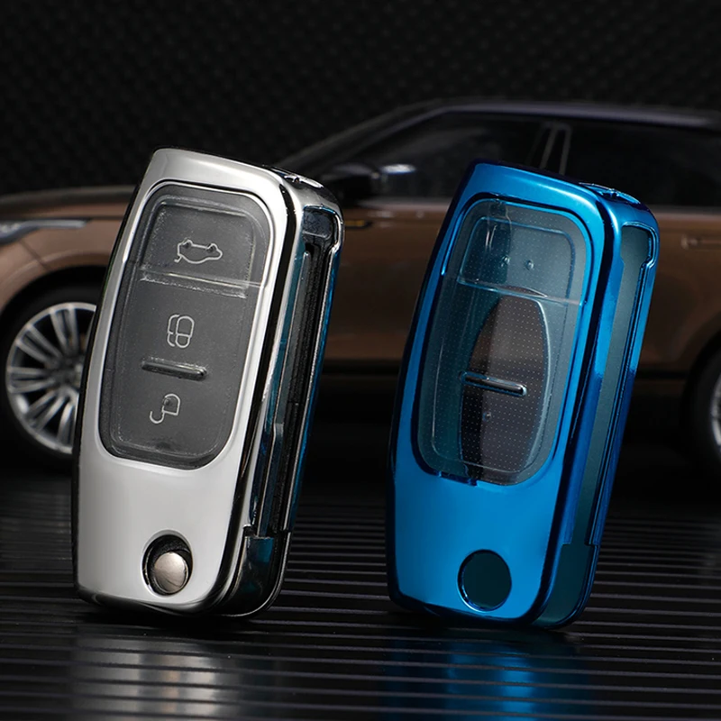 

Складной чехол для ключей из ТПУ для Ford Focus 2 MK2 Fiesta Mondeo Galaxy Falcon District Ecosport