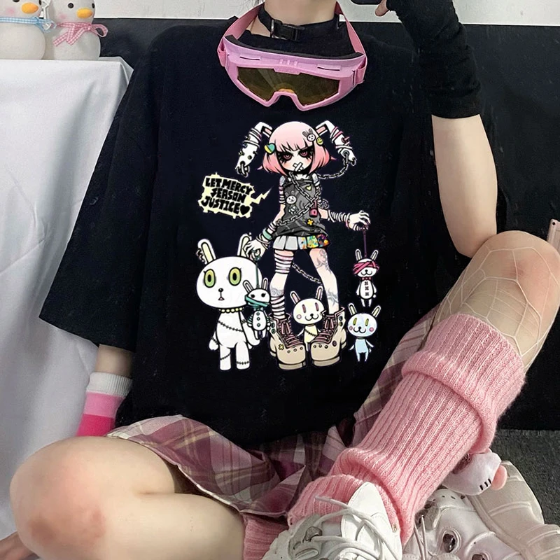 

Футболка Mikan Tsumiki с мультипликационным японским аниме, женские милые уличные топы для девочек, повседневная Винтажная Футболка большого раз...