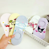 hellokittys kawaii sanrio socks cartoon cute kuromi cinnamoroll simple anime breathable silicone non slip socks birthday gift