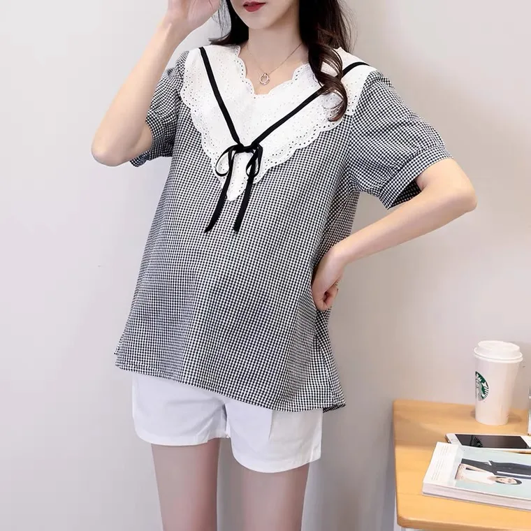 

Spring 2022 Maternity short sleeve shirt large size maternity dress2022