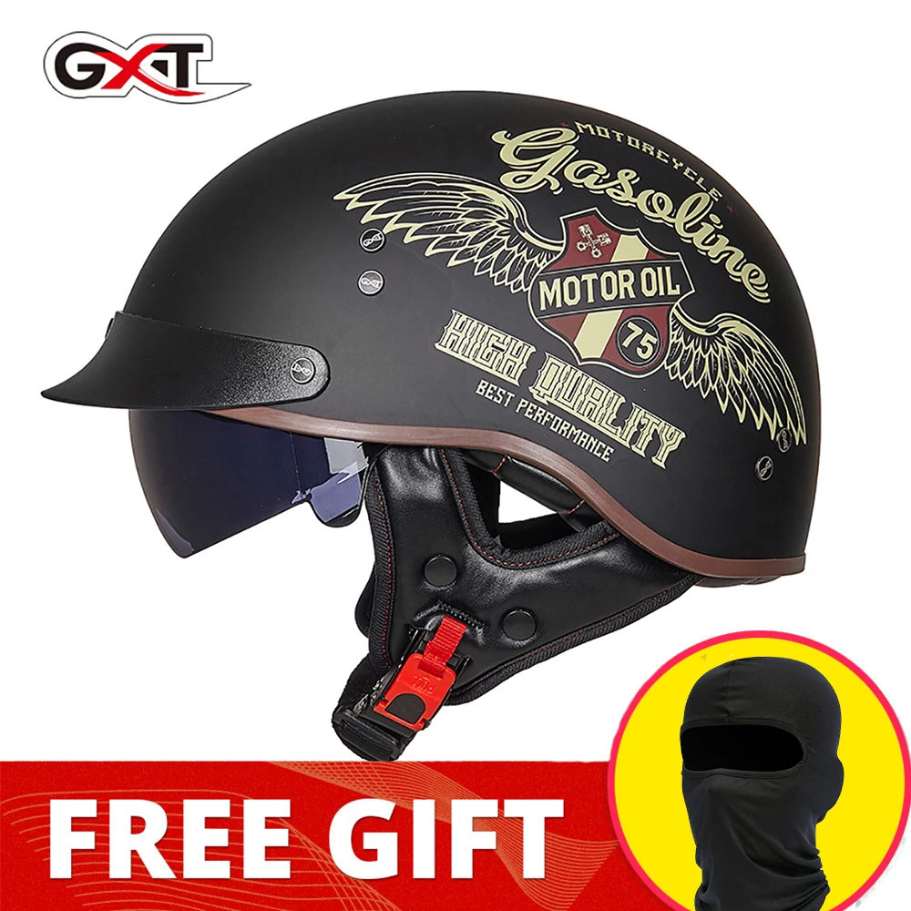 Ретро мотоциклетный шлем GXT для скутера гоночный езды на мотоцикле с защитой от