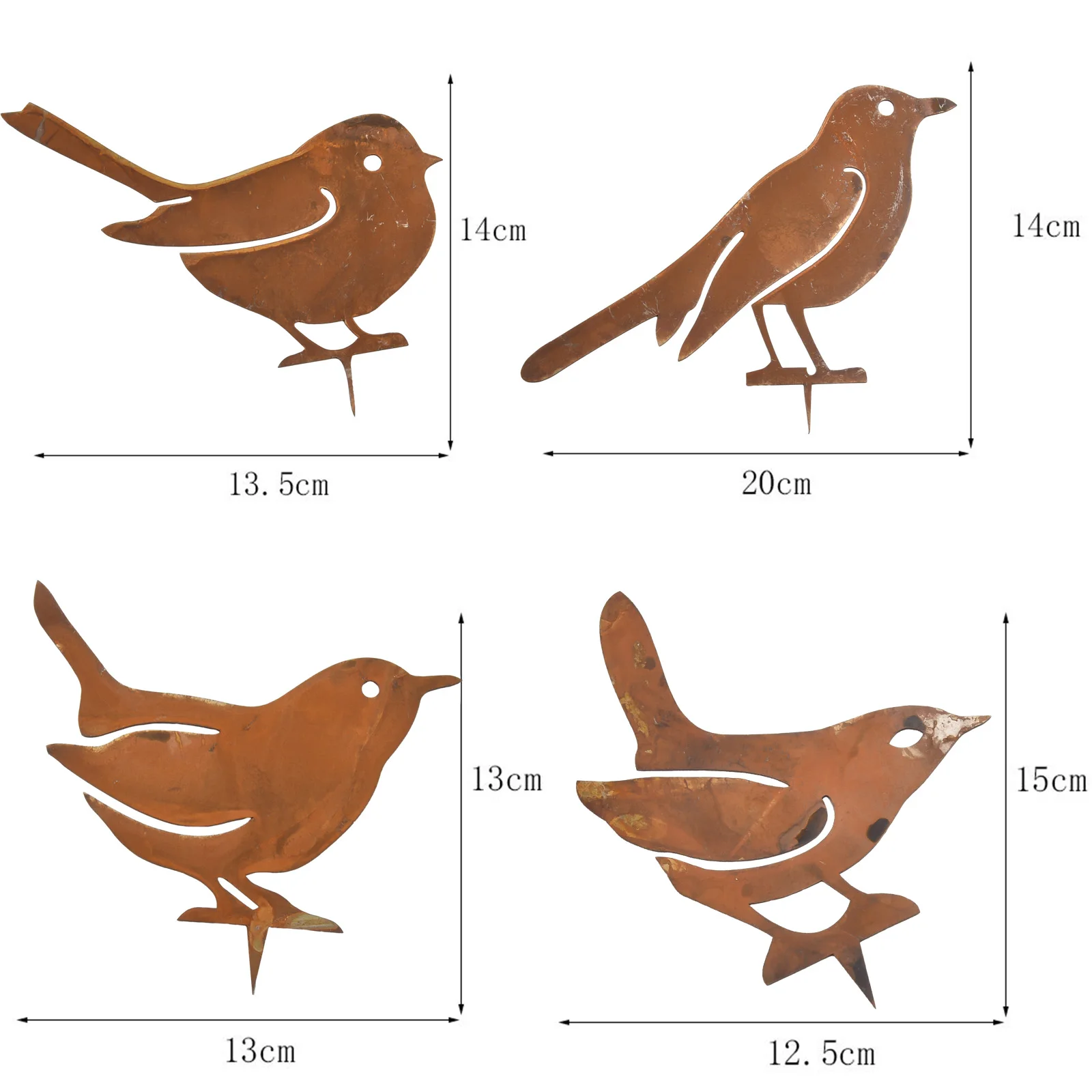 Рыбный пруд декоративный орнамент металлический силуэт птицы ржавые