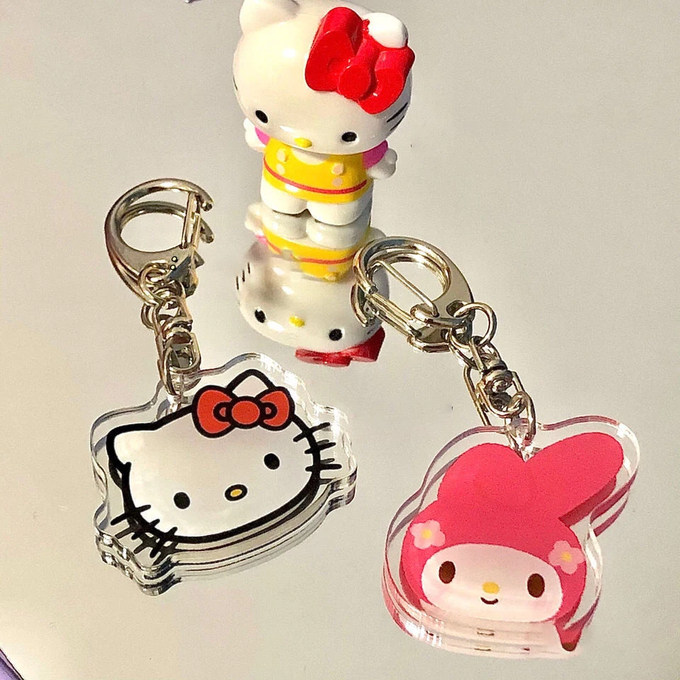 

Cute Cartoon Sanrio Small Pendant Hellokitty Melody Student Schoolbag Decoration Small Pendant Car Keychain Bag Accessoriess