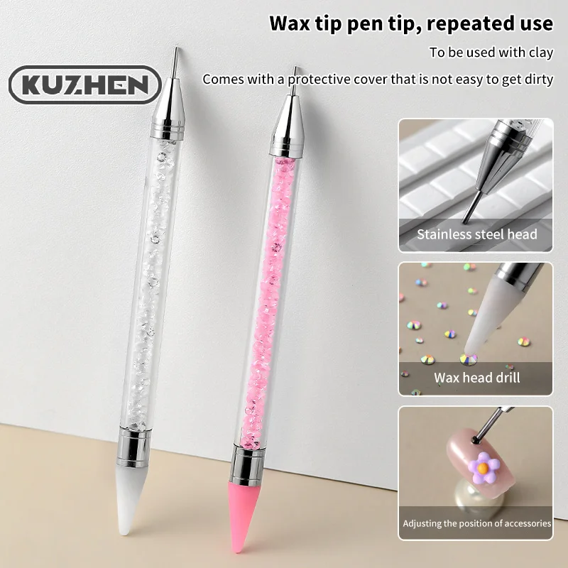 Двухсторонняя ручка для дизайна ногтей рандомный воск геля с УФ-щеткой