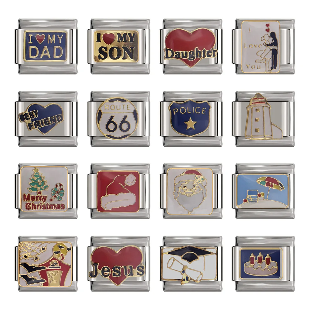 Шарм для браслета Hapiship, из нержавеющей стали, 9 мм, ширина