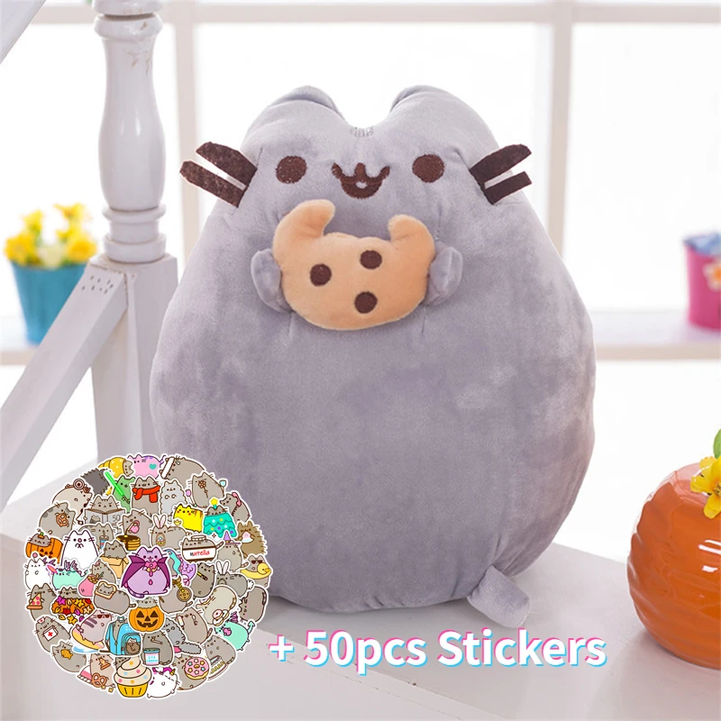 

Pusheen Plush Ice Cream Donuts Stuffed Animal Cat Kawaii Plush Doll Toy with Stickers Adults Kids Gifts for Xmas Christmas, 9.5"