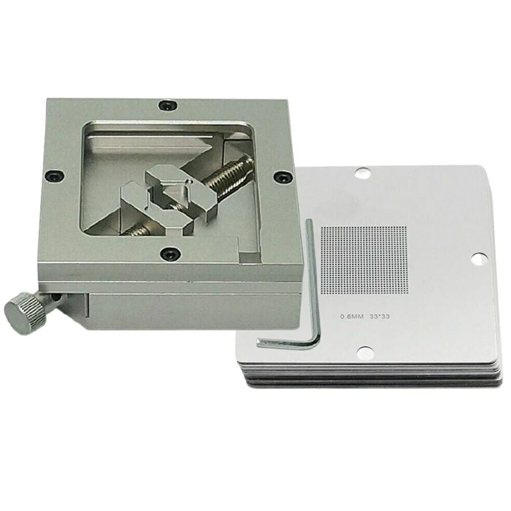 

90MM BGA Reballing Station With 10PCS Stencil Template Holder Fixture Jig For BGA Rework Machine Accessories HT-90 Ball Table