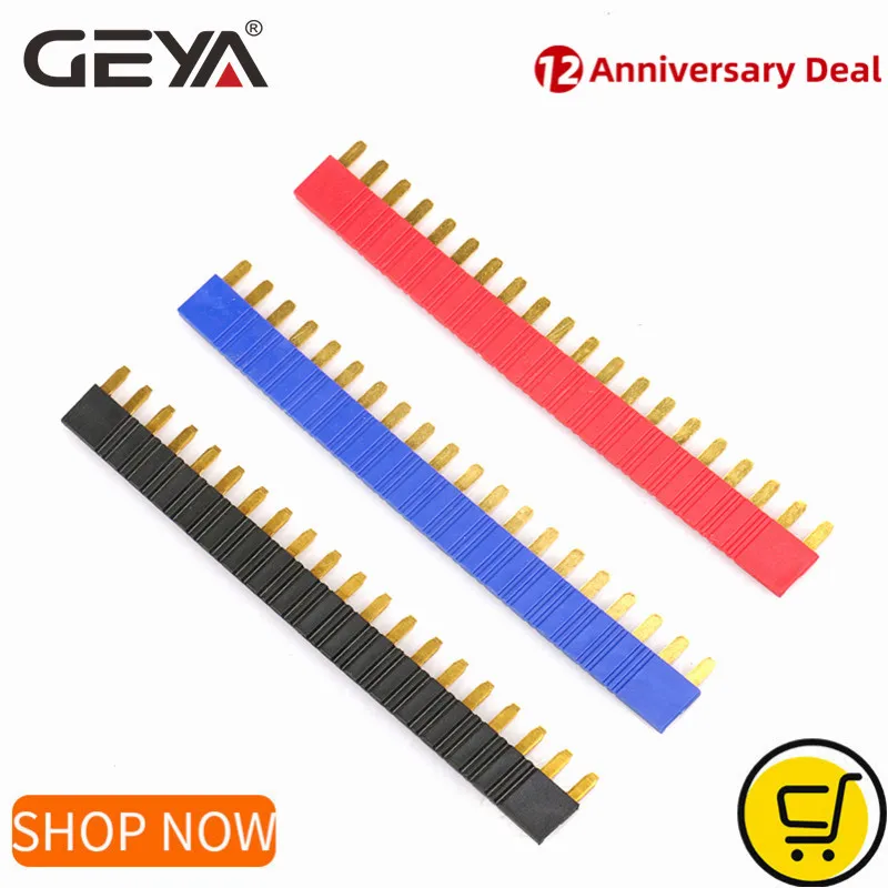 

GEYA 41F Slim Relay Module Shorting Bar Busbar Jumper Fast Wiring Plate Black Red Blue
