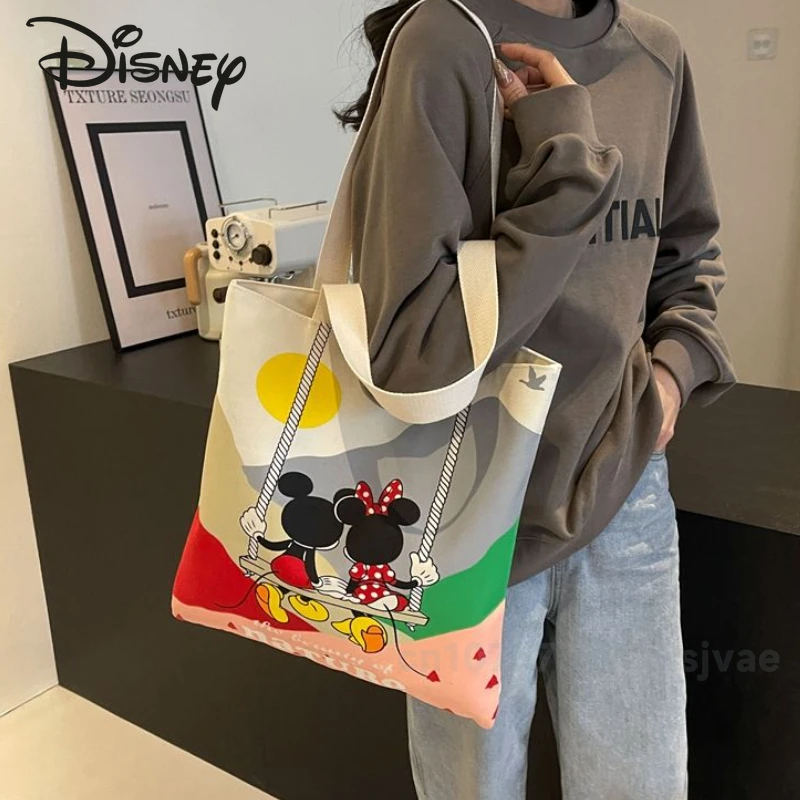 Новая женская сумка Disney модная Высококачественная Холщовая Сумка через плечо