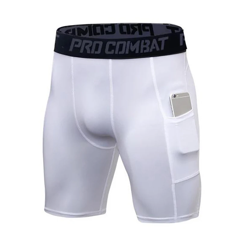 Спортивные и фитнес-шорты с карманами для мужчин облегающие тренировочные