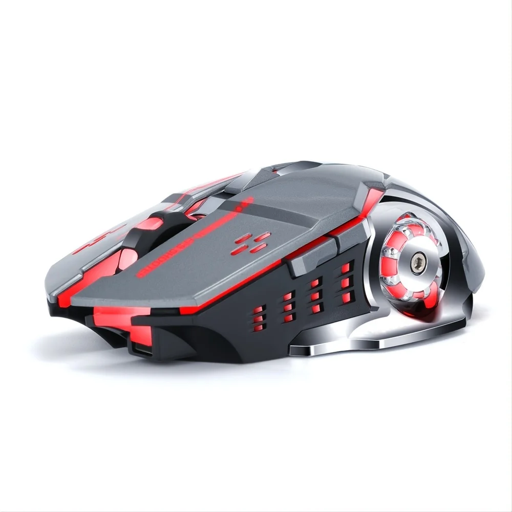 

Wireless Charging Gaming Mouse, Rechargeable Ergonomic Mute Design For Office And Home