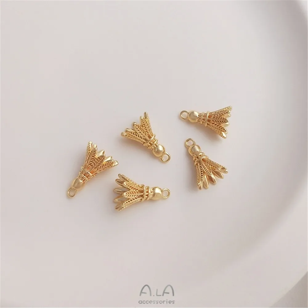 

14K copper bag real gold badminton pendant diy necklace, earring, bracelet ornaments, tassel pendant