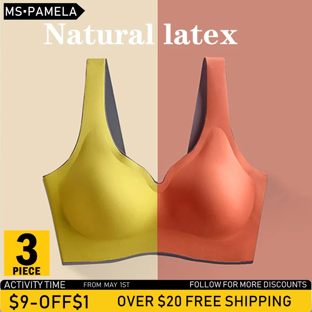 

3pcs Women Bra Lingerie Sexy Bras Wire Free Brassieres Seamless Underwear Soft for Female With Pad Vest Tops Bra