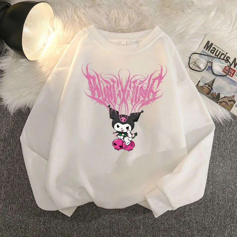 

Kawaii Sanrio Kulomi Anime Cartoon European and American Fashion Pattern Couple Round Neck Sweatshirt Girl Top