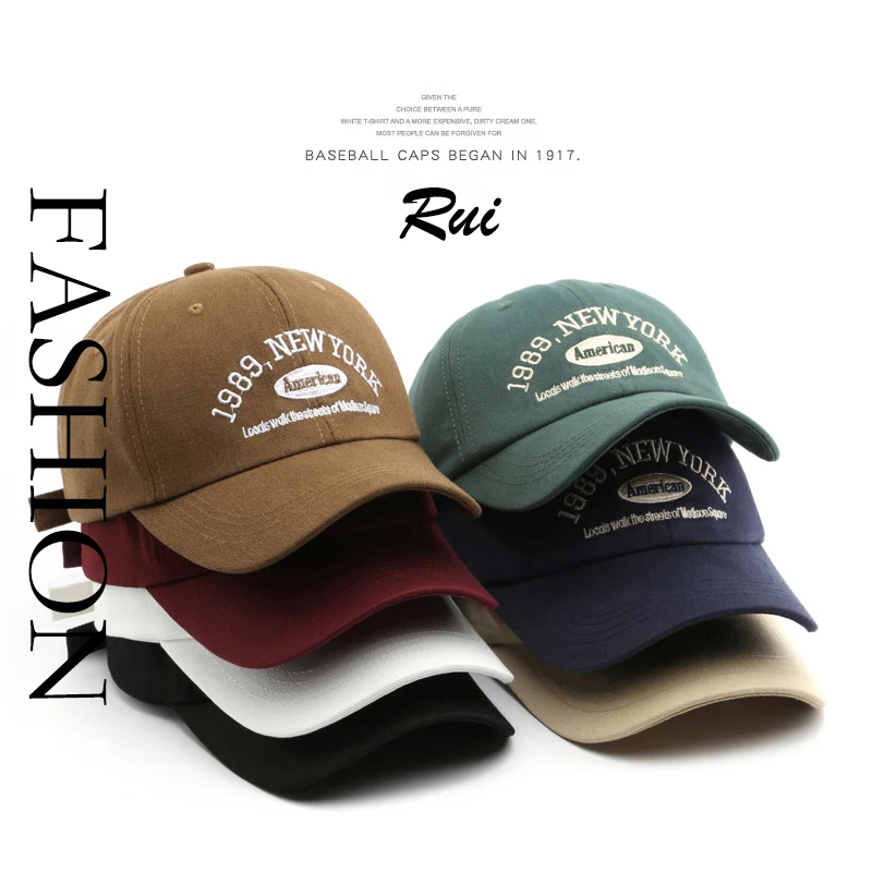 

Модная мужская и женская бейсболка Rui с надписью 1989, бейсболка с вышивкой, уличная Дорожная Спортивная Солнцезащитная шляпа от солнца, кепка...