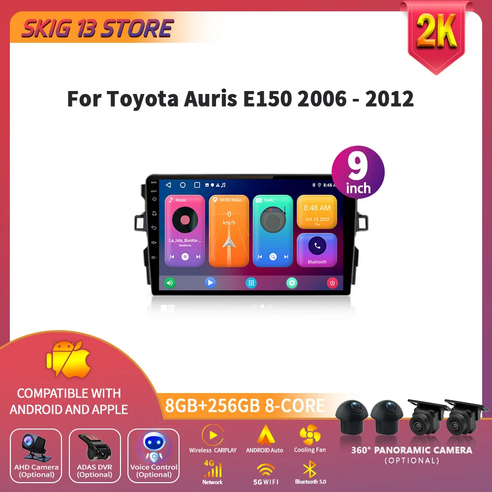 Автомобильное радио мультимедийная навигация Carplay стерео видеоплеер Bluetooth Android 14