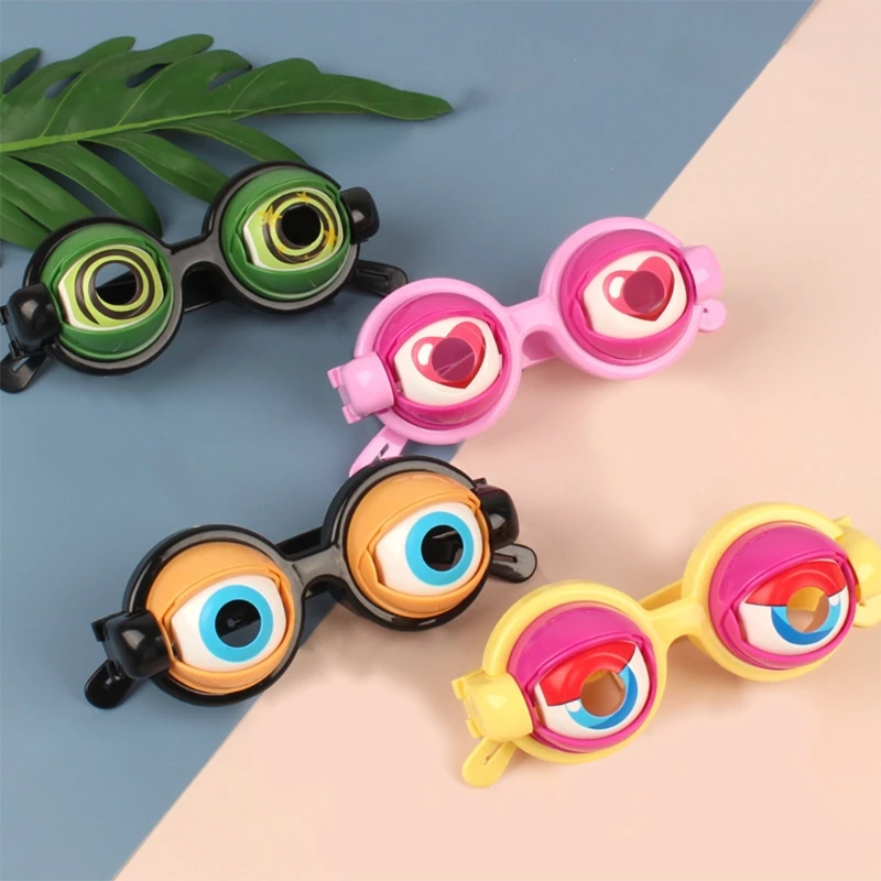 

HUYU Funny Prank Glasses Horror Eyeball Dropping Glasses Crazy Eyes Toy Supplies Kids Party for Halloween Chrismas Gift