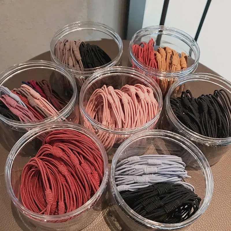 

20/50PCS New Hair Accessories Basic Rubber Band Female High Elastic Hair Ring Head Rope Simple Korean Version of The Headwear