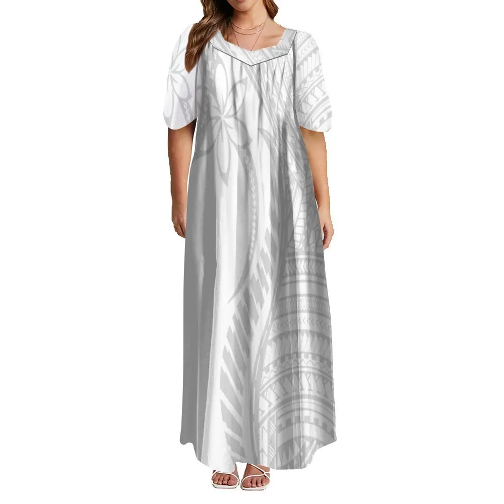 

White Sunday Custom Women's Dress Summer Puffed Sleeve Skirt Loose Casual Dress Party Surprise Dress