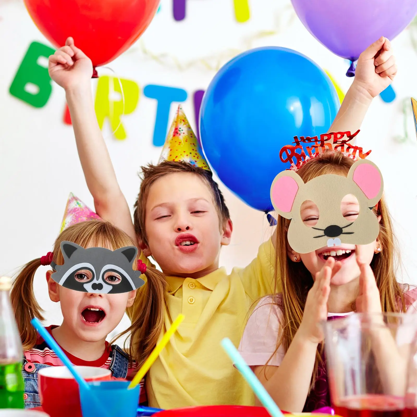 10 шт. маска животного джунглей украшение для дня рождения детские забавные