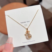 stainless steel purse pendant necklace for women jewelry chains necklaces zirconia luxury choker korea wholesale